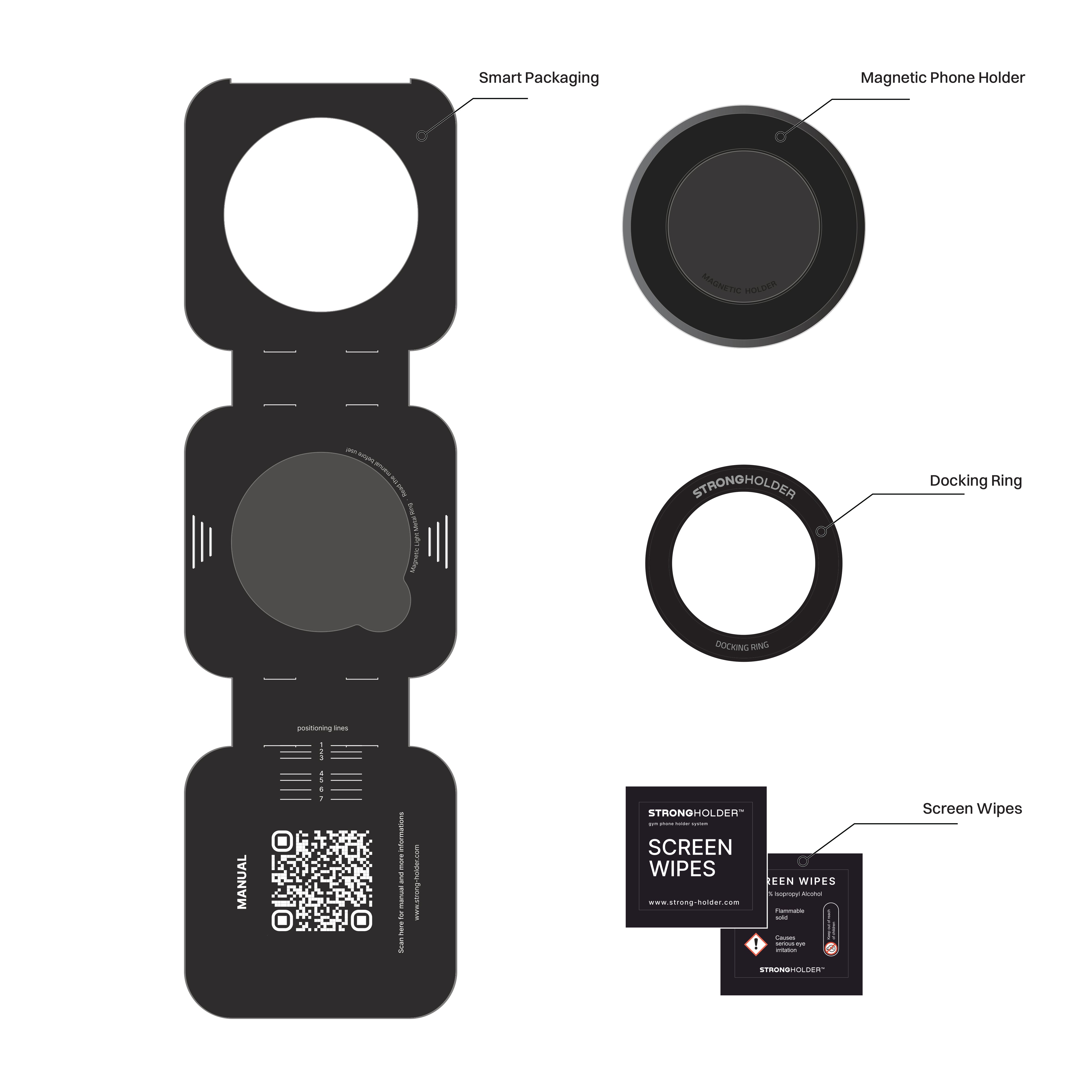 STRONGHOLDER Phone & Tablet Mount • MagSafe Compatible • Self-Adhesive